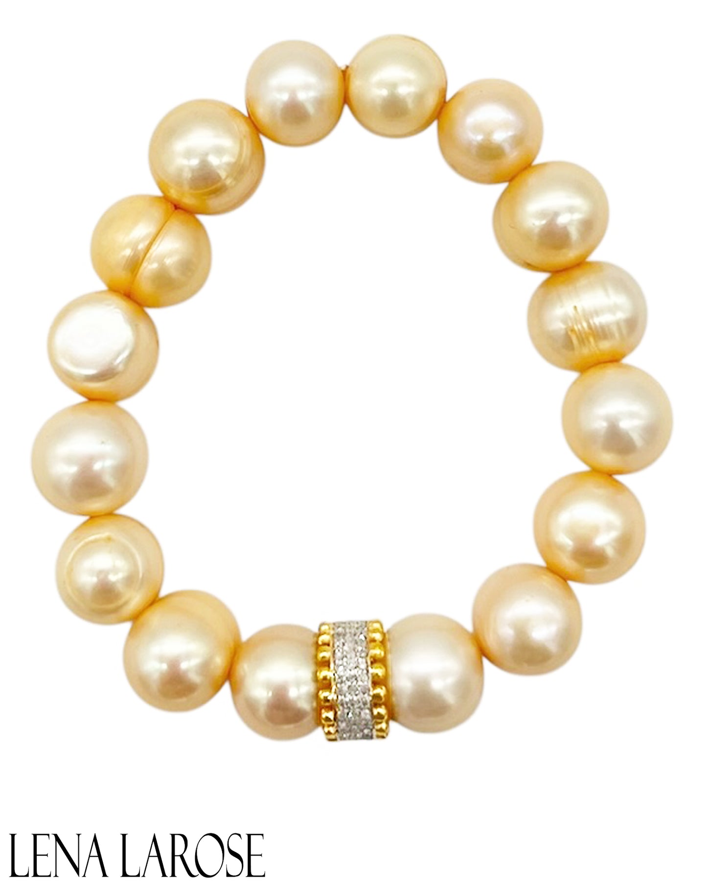 The Woods Champagne Pearl Rondel Bracelet