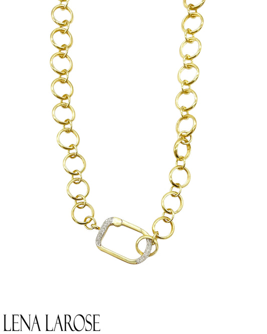 The Woods Circle Brass Chain 22"