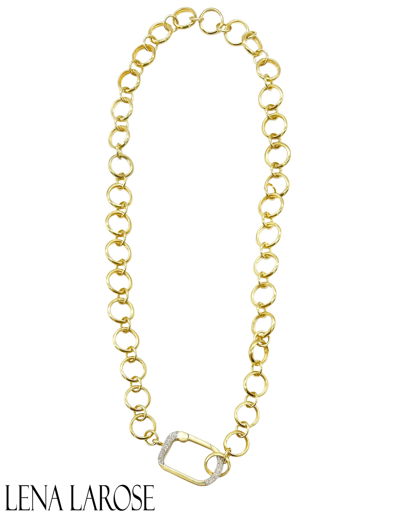 The Woods Circle Brass Chain 22"