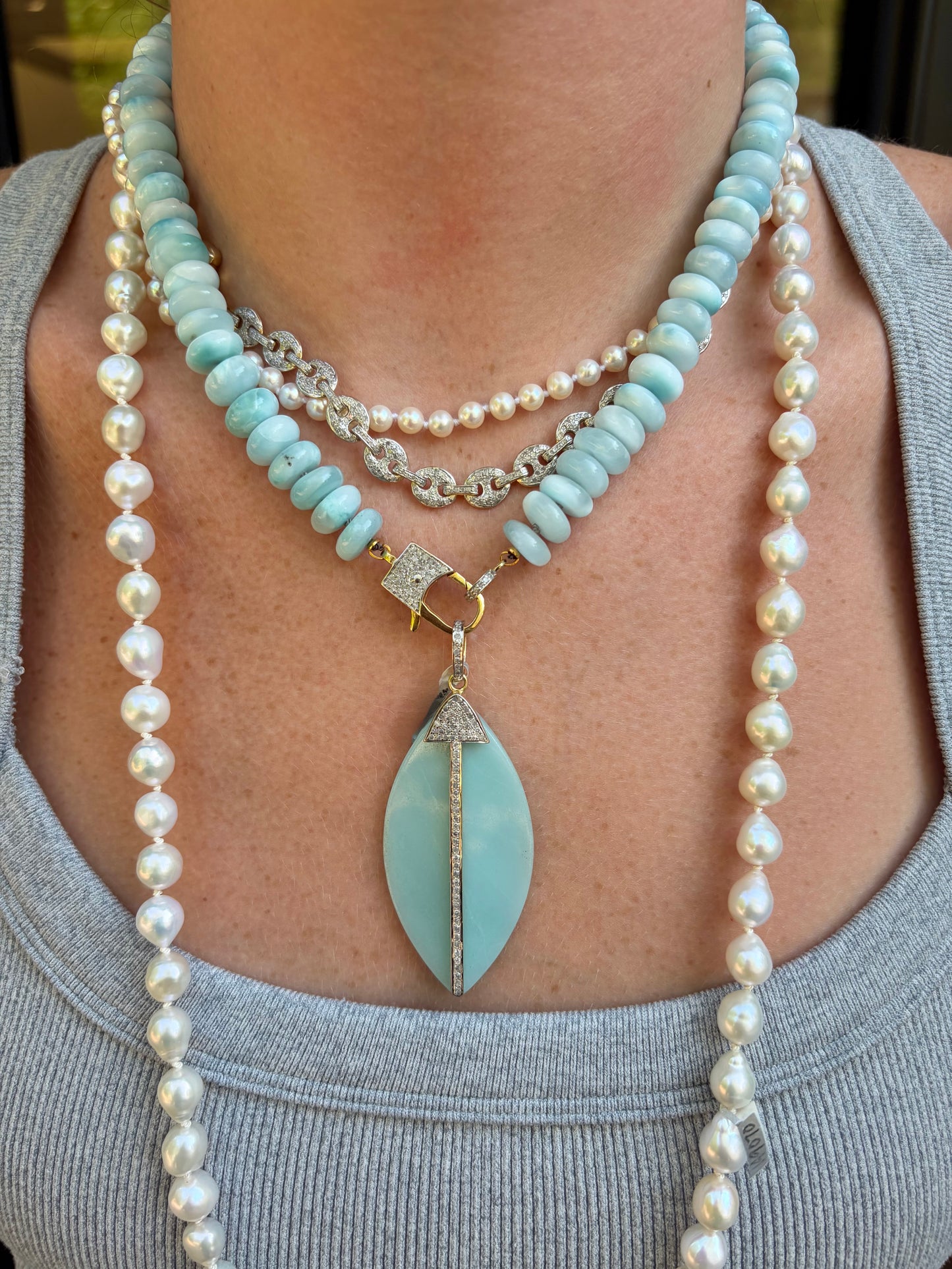 TRUNK-SHOW The Woods Larimar Diamond Chain