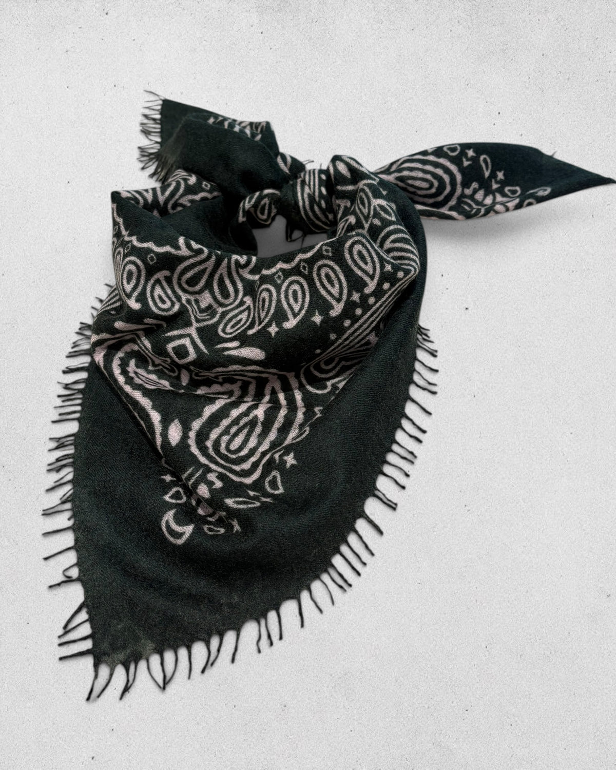 Kas Cashmere Bandana Scarf Green and Pink
