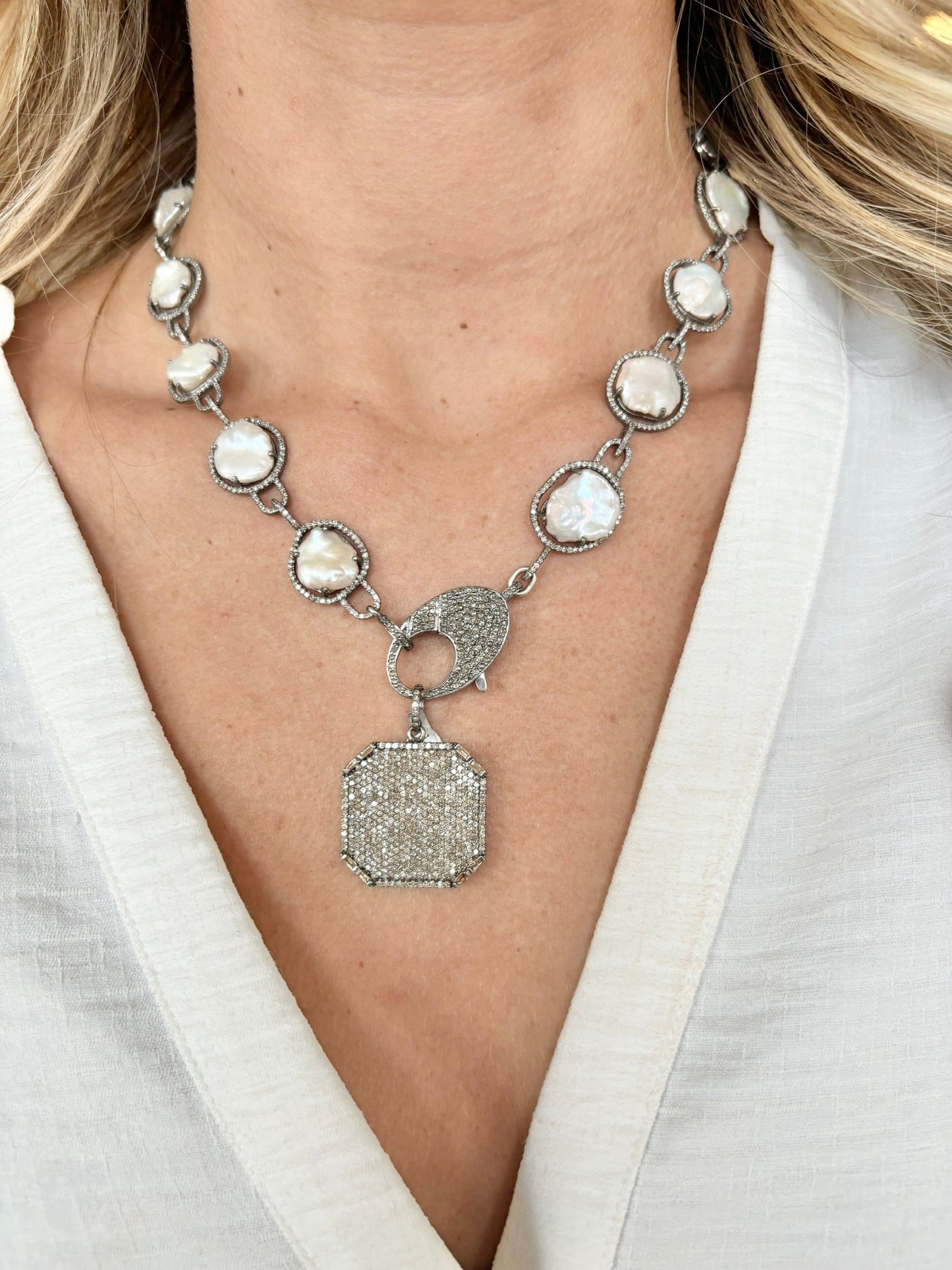 The Woods Freshwater Pearl Coin Necklace