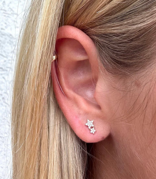 Vintage La Rose 14K Stacked Diamond Stars