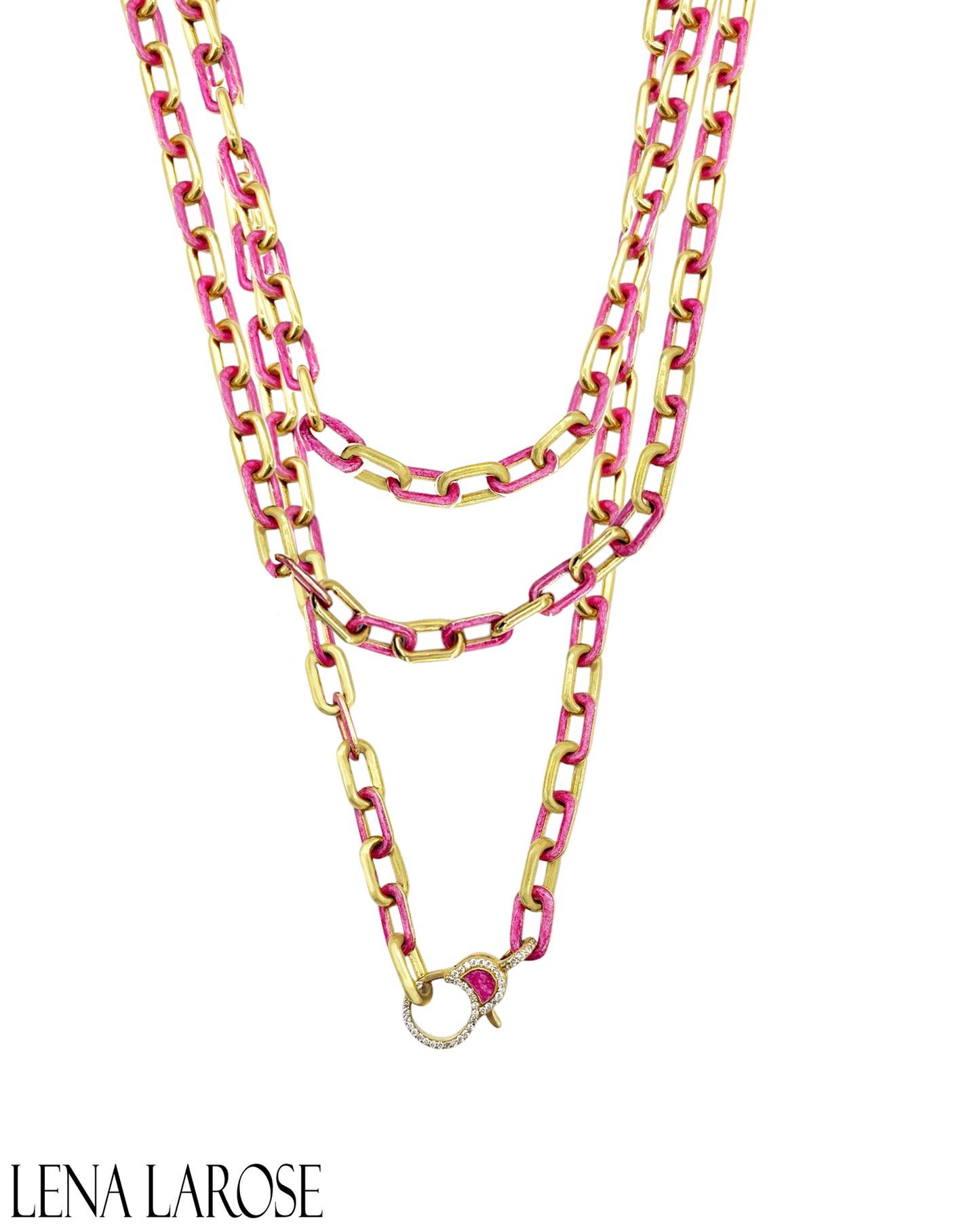 TRUNK-SHOW Royal Nomad Rachel Long Chain Metallic Pink