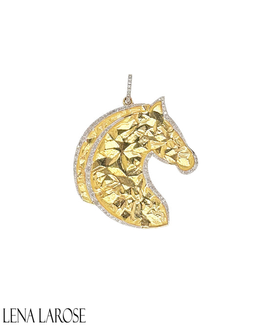 The Woods Brass Horse Pendant