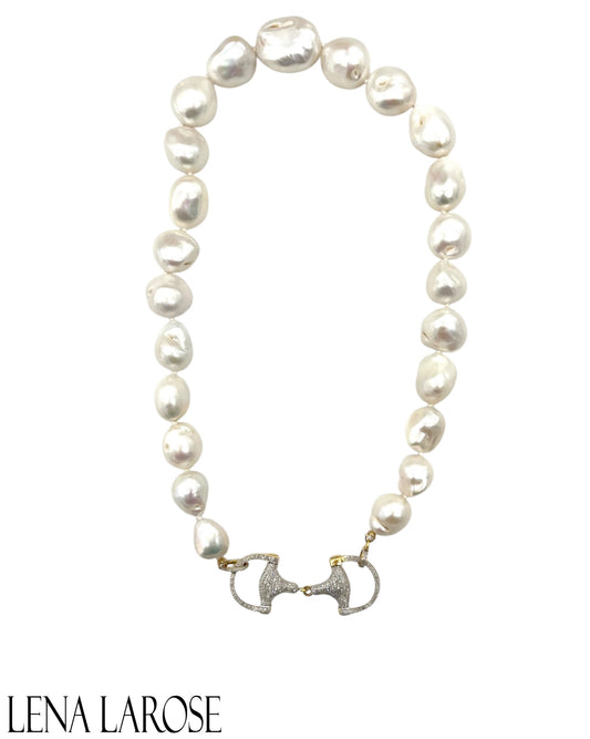 TRUNKSHOW The Woods Fine Jewelry Graduated Pearl with Mariner Link, 19"