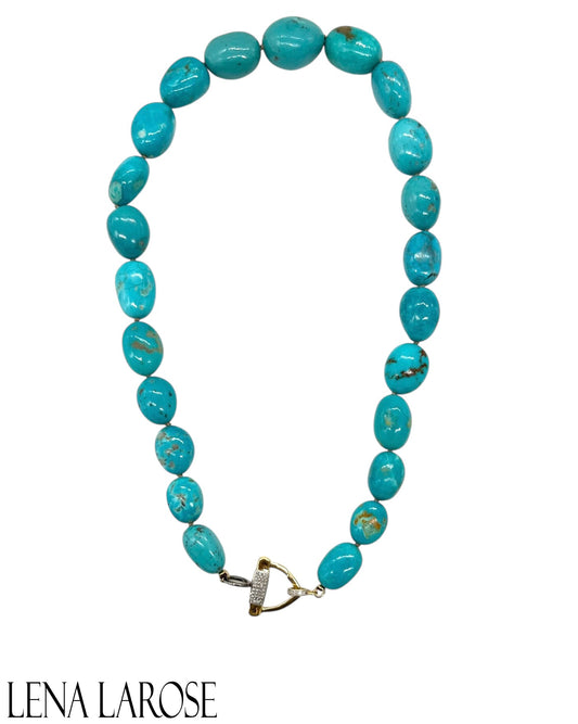 TRUNKSHOW The Woods Fine Jewelry Graduated Turquoise, 19.5"