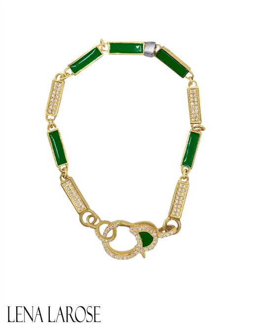 Royal Nomad Small Kelly Green Mixed Diamond Bracelet