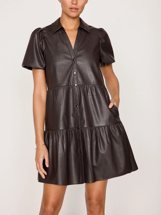 Brochu Walker Mini Havana Dress in Vegan Leather