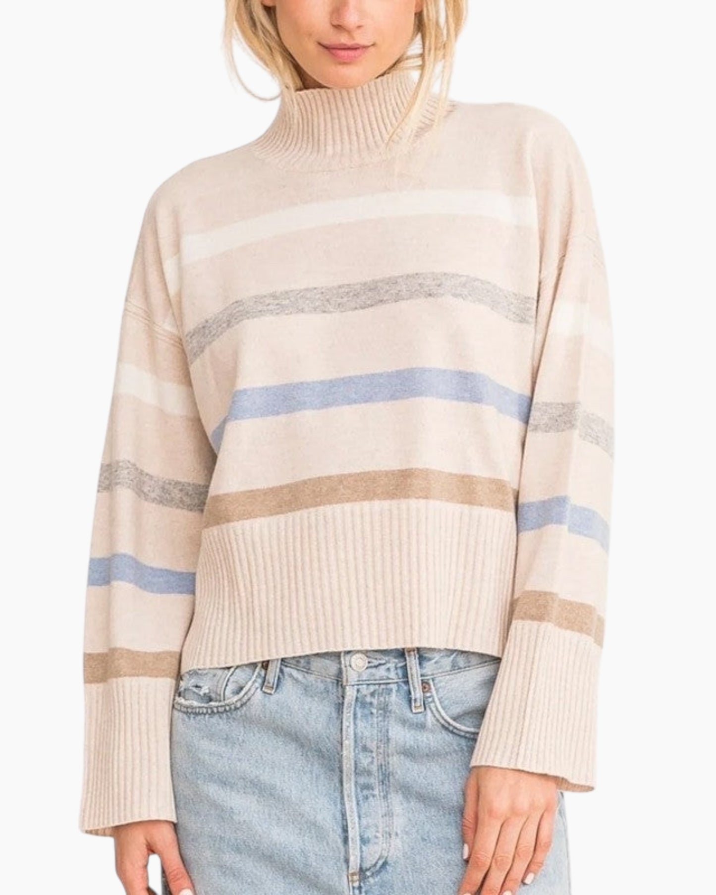 Kerri Rosenthal Marlow Mock Neck Striped