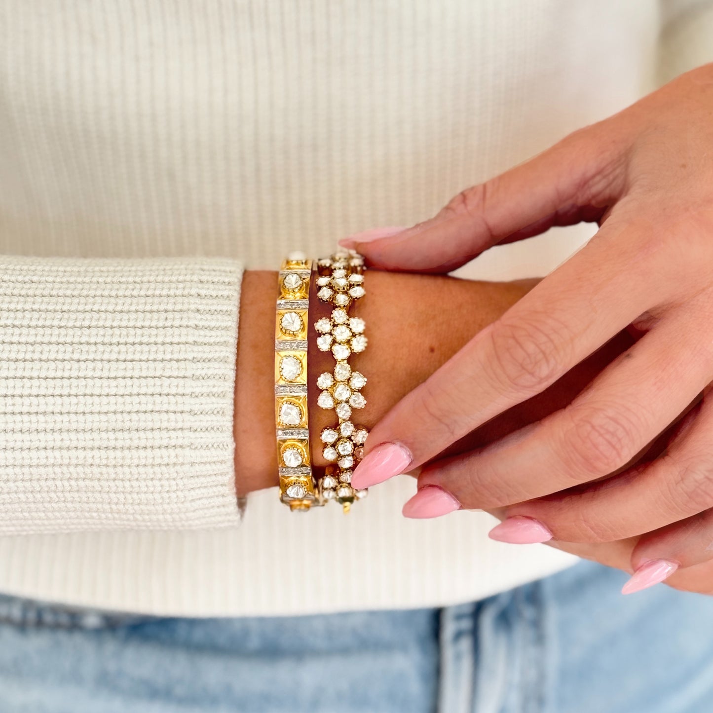 The Woods Diamond Flower Bangle