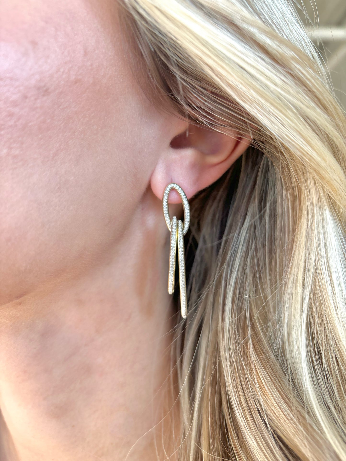 The Woods Double Oval Drop Earrings