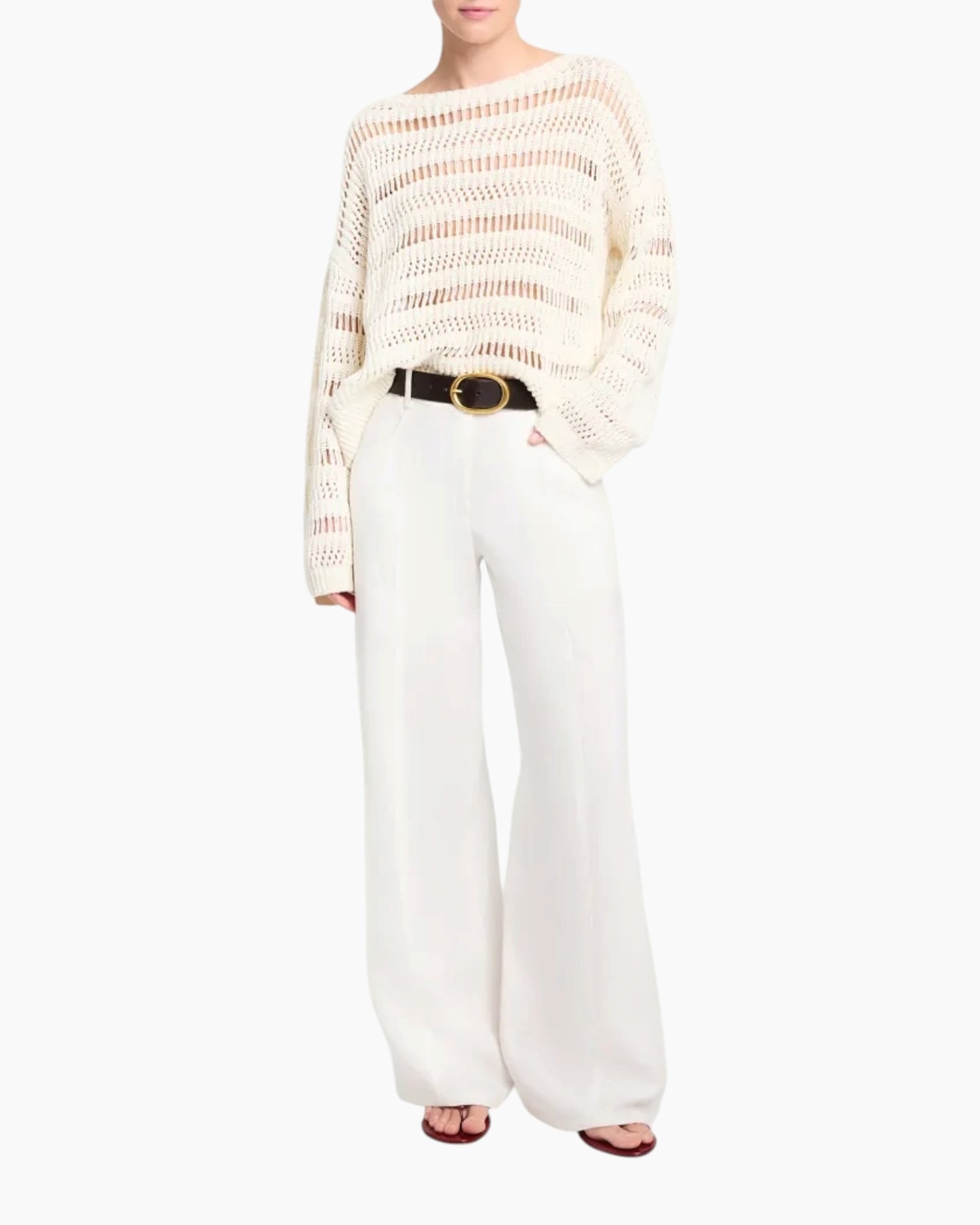 TWP Wide Neck Cream Sweater