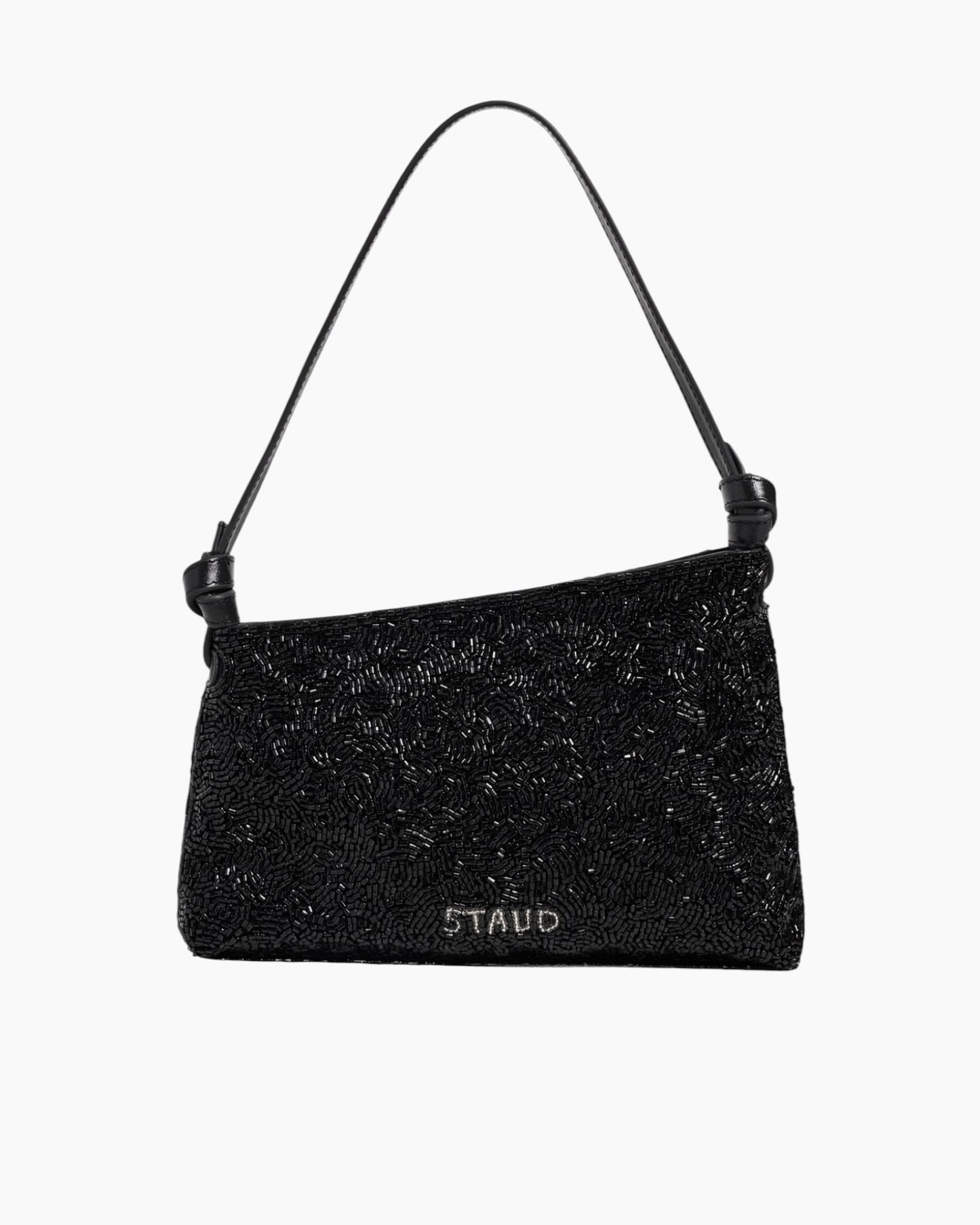 Staud Dani Mini Beaded Shoulder Bag Black