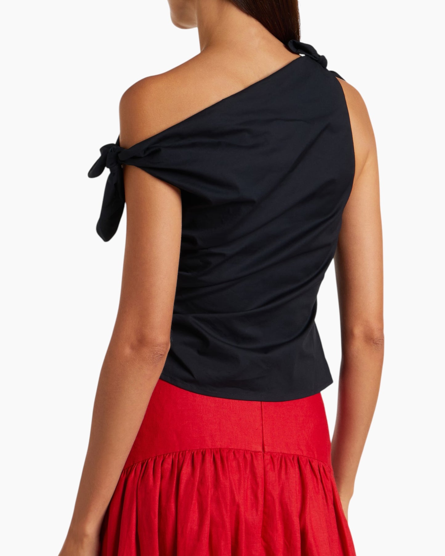 Staud Asymmetric Bellaria Top Black