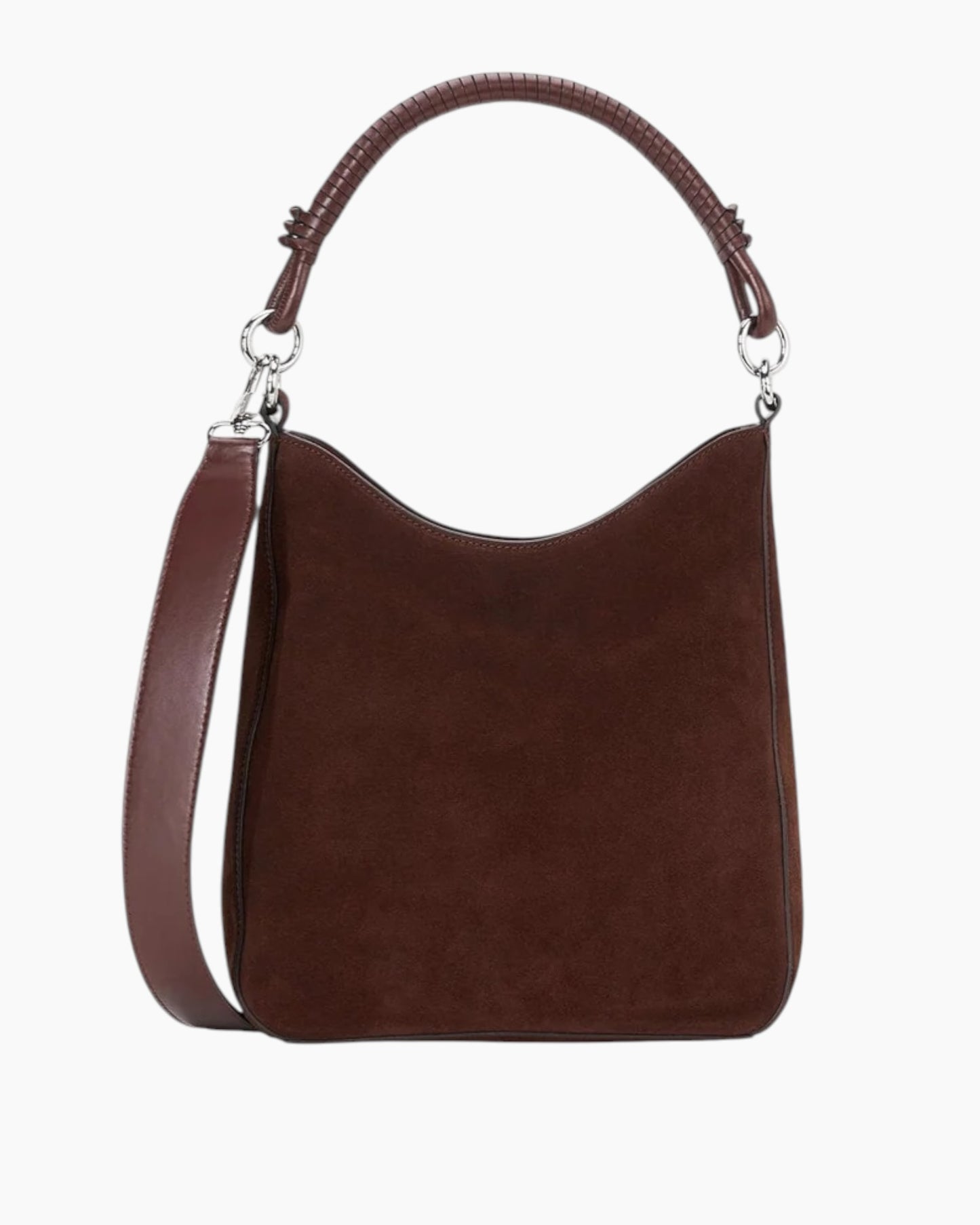 Staud Mel Suede Shoulder Bag Mahogany