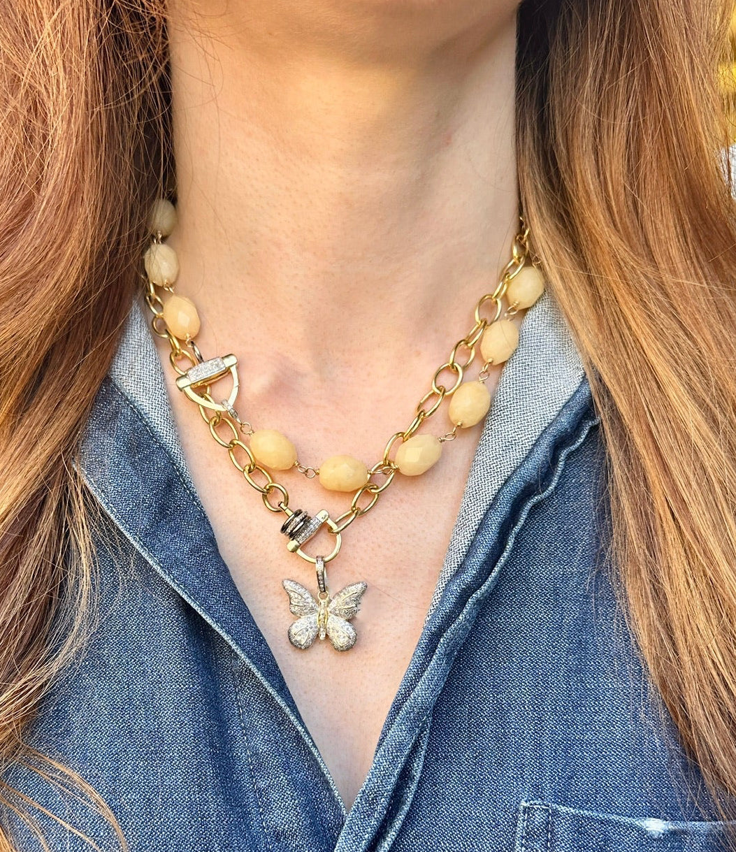 The Woods Butter Jade Diamond Chain 17.5"