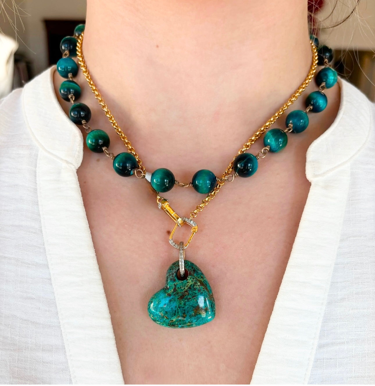 The Woods Chrysocolla Heart Pendant