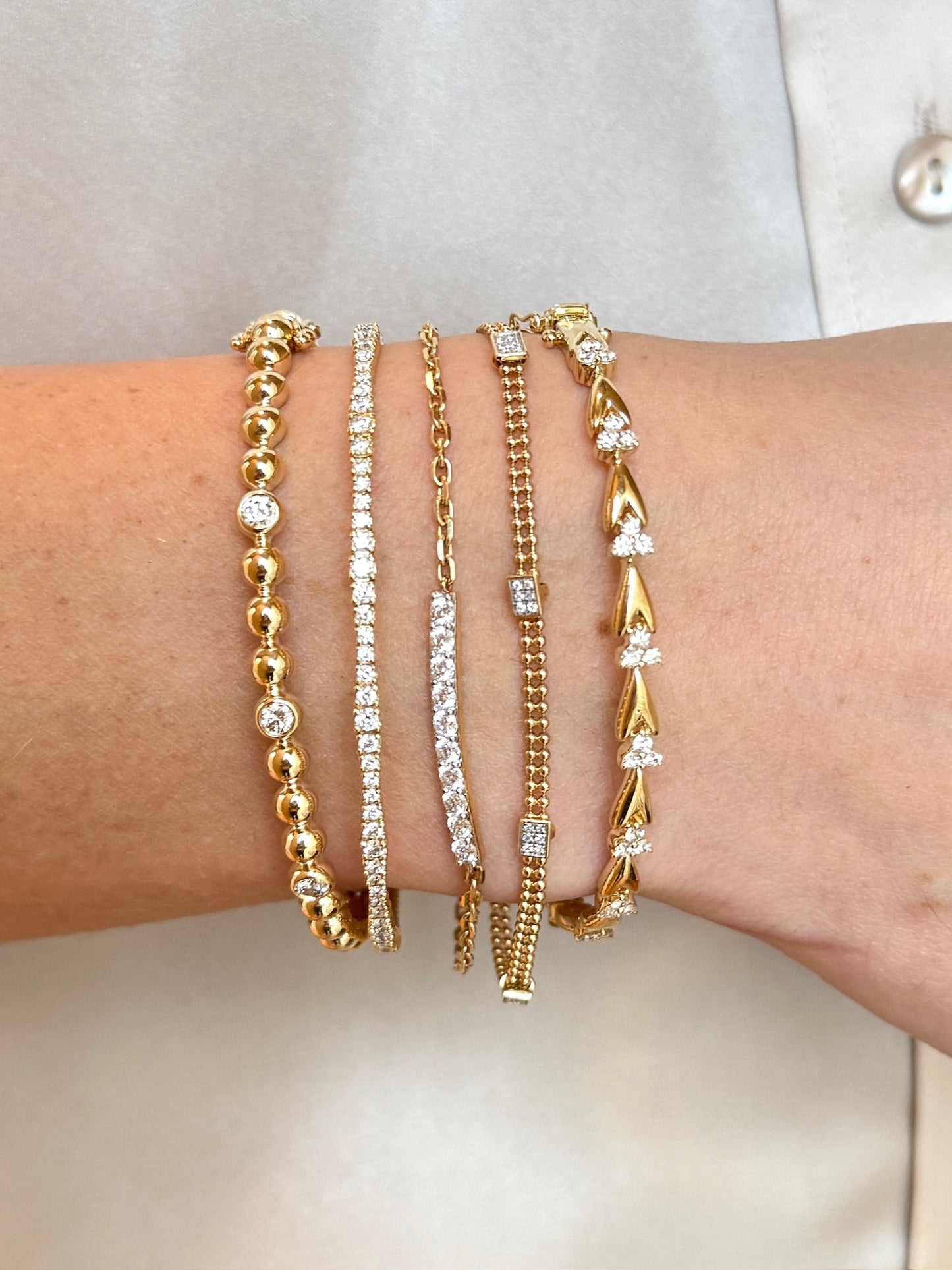 Vintage La Rose 14K Diamond Chain Bracelet