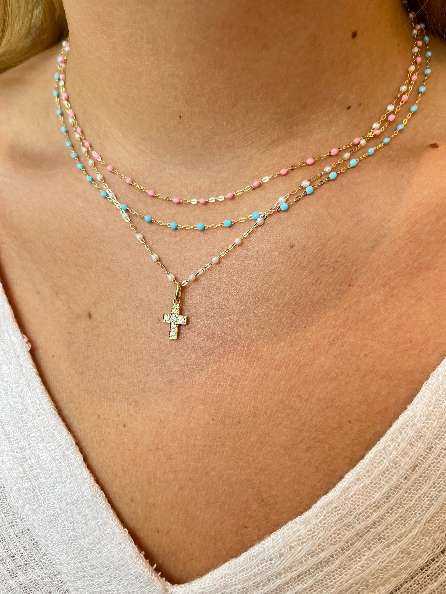 Classic Gigi Necklace Opal 16.5"