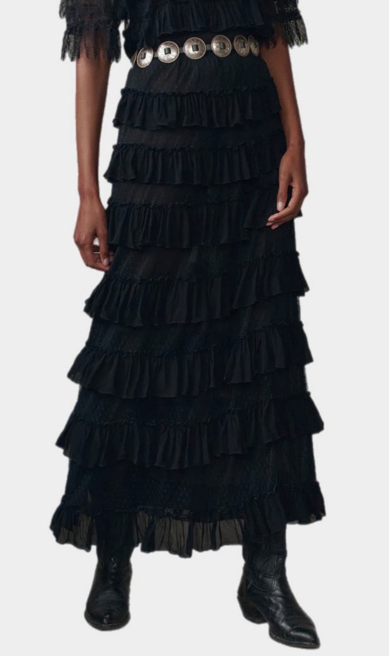 The Great Winter Mesh Flounce Skirt