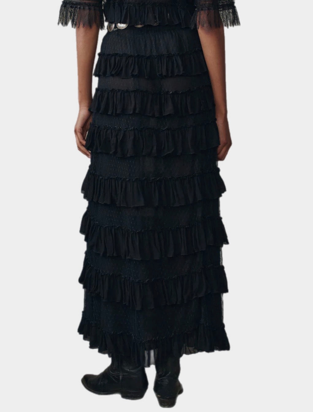 The Great Winter Mesh Flounce Skirt