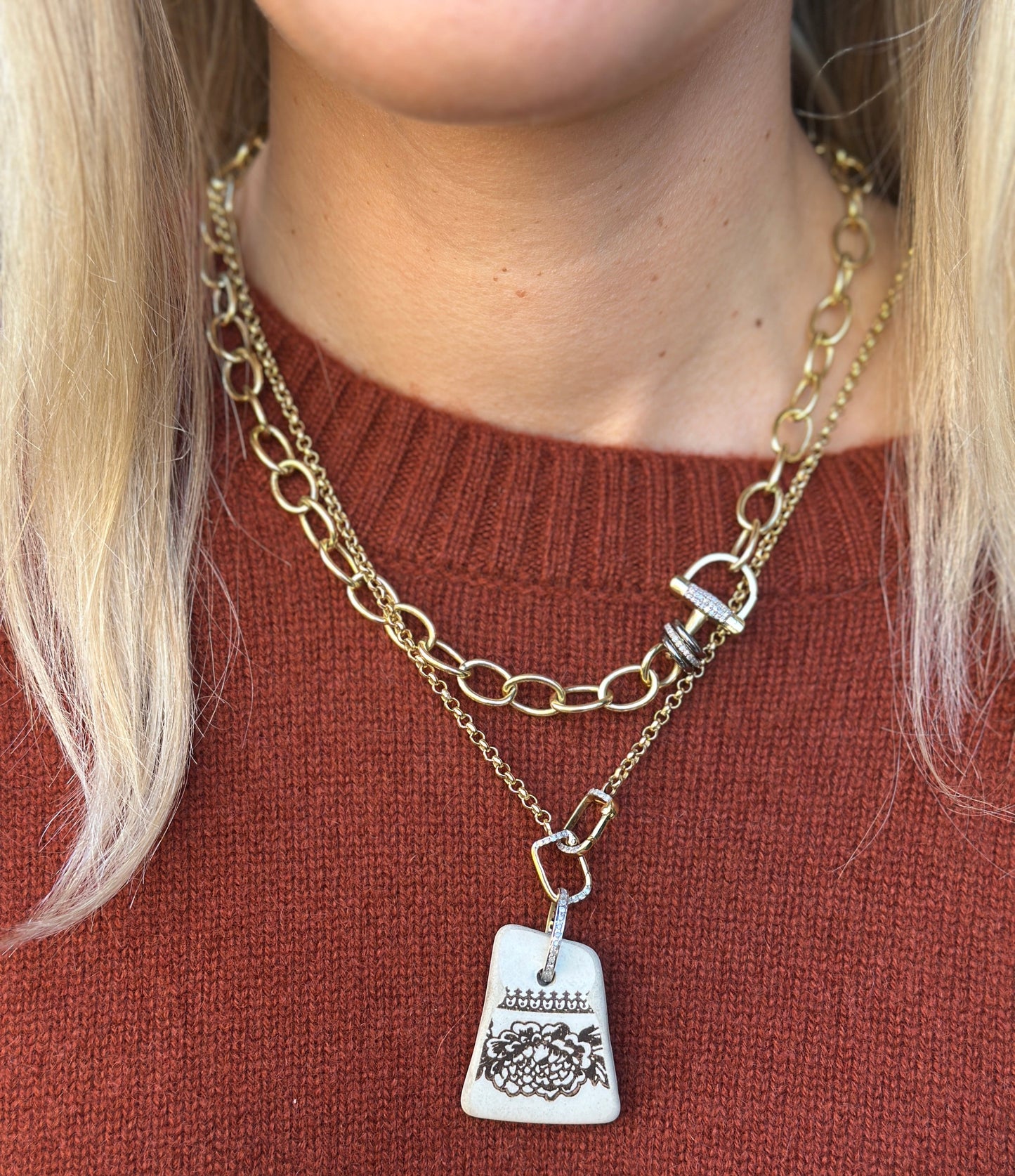 TRUNKSHOW The Woods Fine Jewelry Floral Pottery Pendant