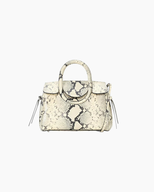 Staud Maude Mini Carryall White Snake