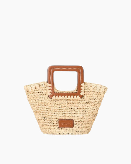 Staud Shirley Mini Raffia Bucket Bag