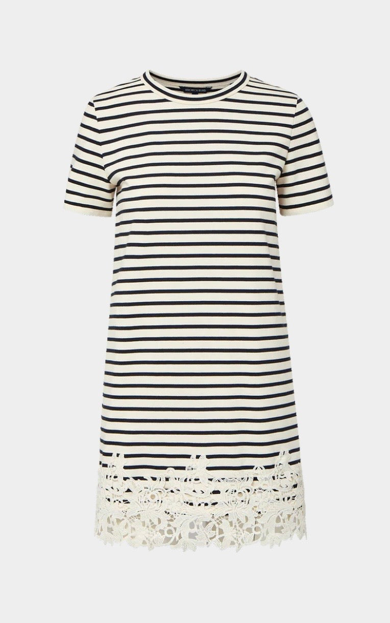 Veronica Beard Rhue Lace-Hem Mini Dress