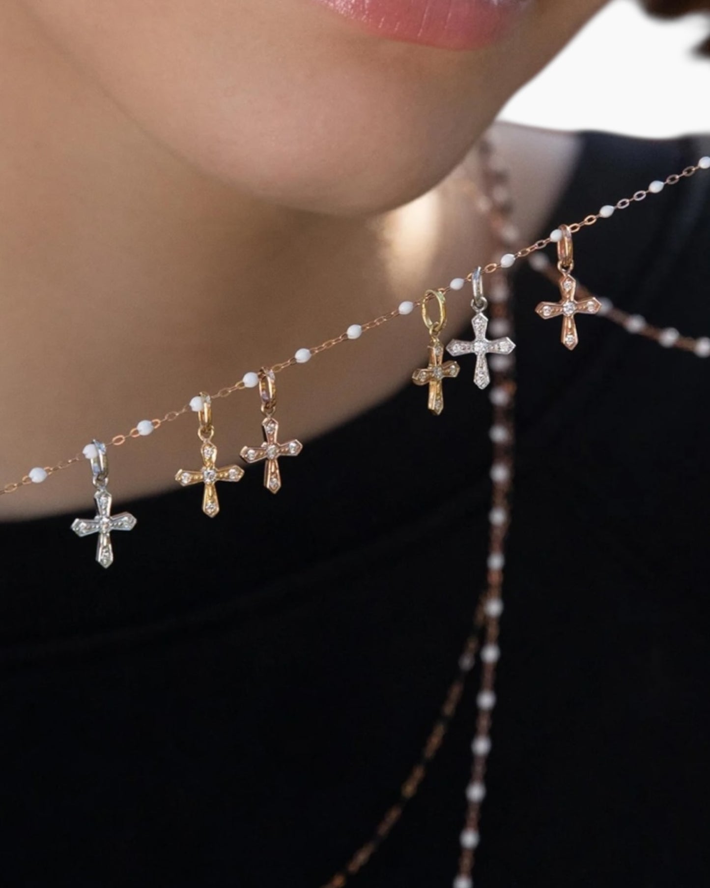 Gigi 18K Vintage Cross Diamond Pendant