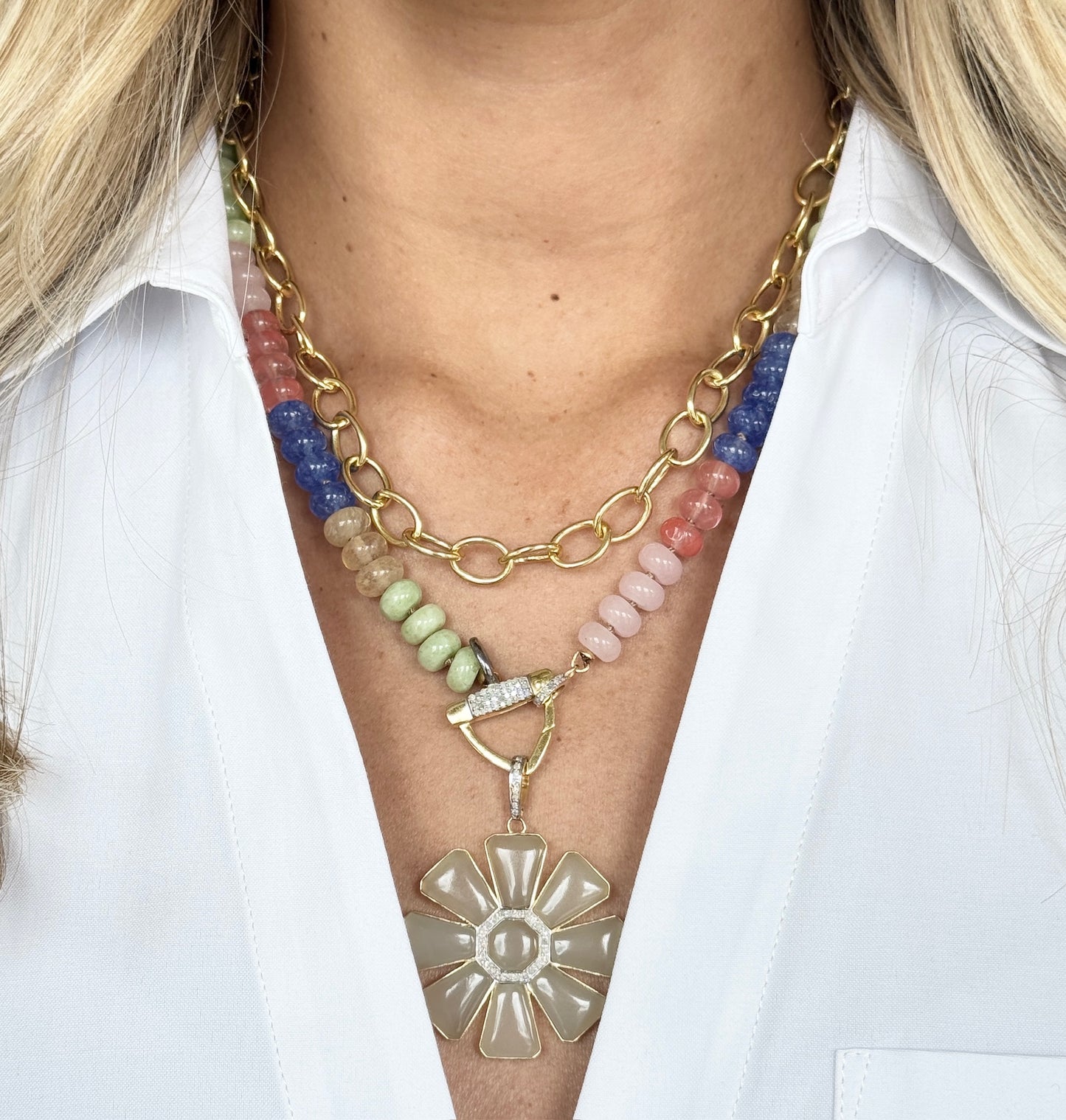 TRUNKSHOW The Woods Mixed Gemstone Chain 19"