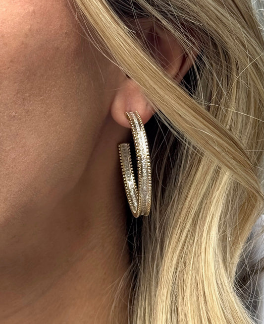 The Woods Large Diamond Caviar Hoops