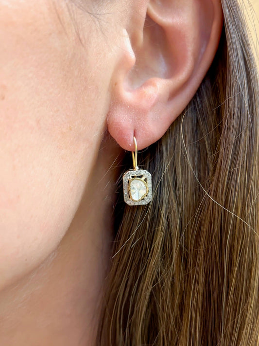 TRUNKSHOW The Woods Rose Cut Diamond Drop Earrings