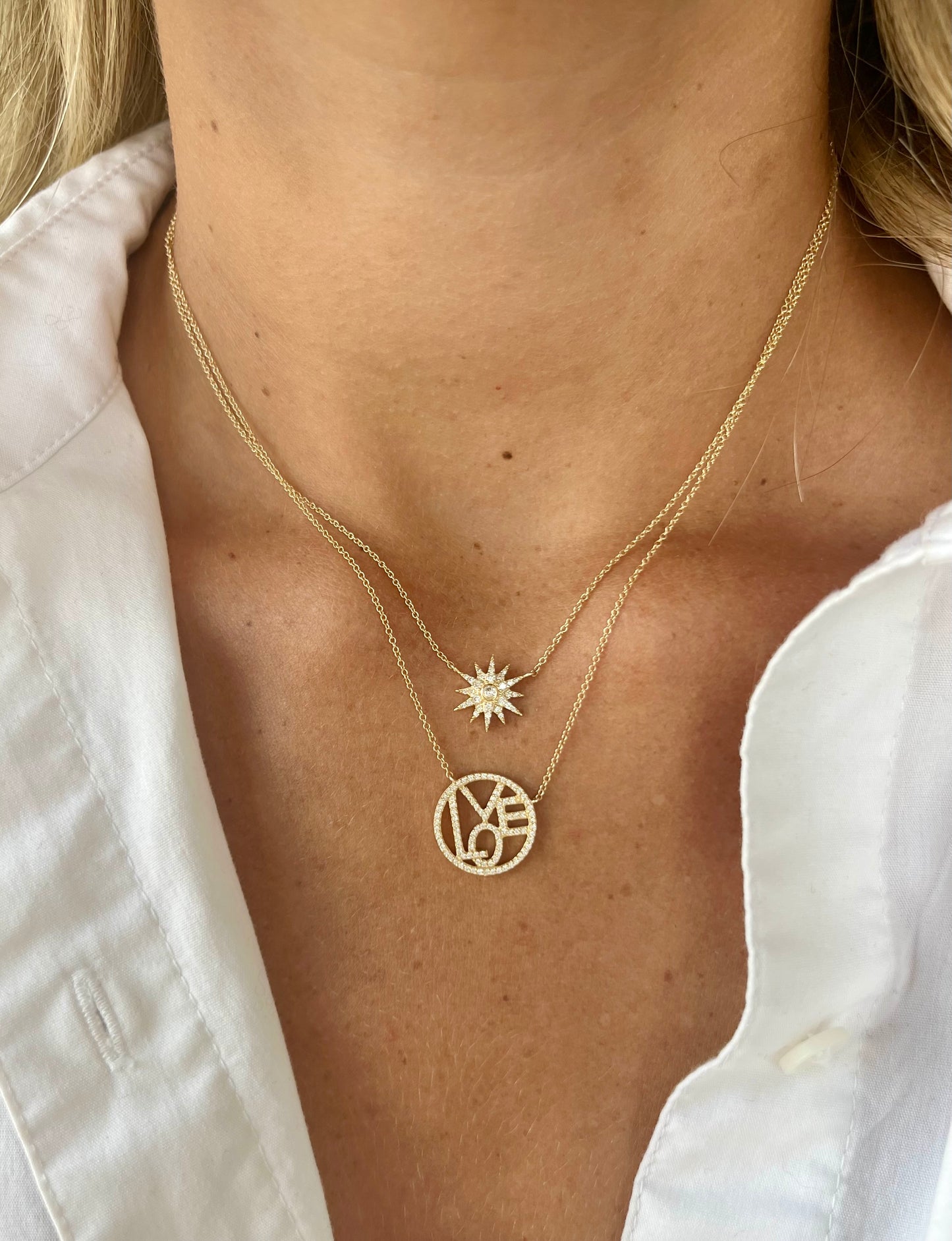 14K Vintage La Rose Diamond Love Necklace