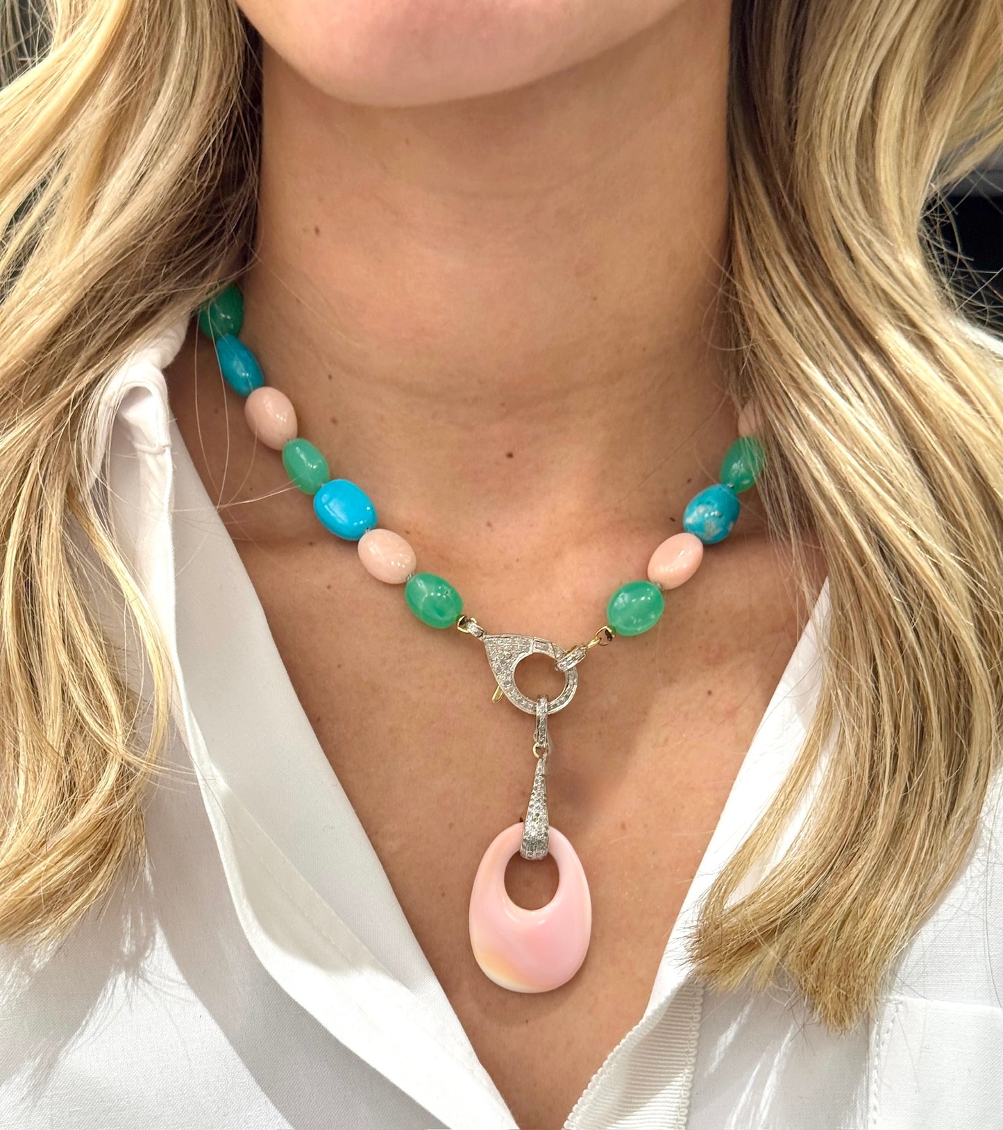 TRUNKSHOW The Woods Fine Jewelry Mixed Stone Necklace, 18.5"