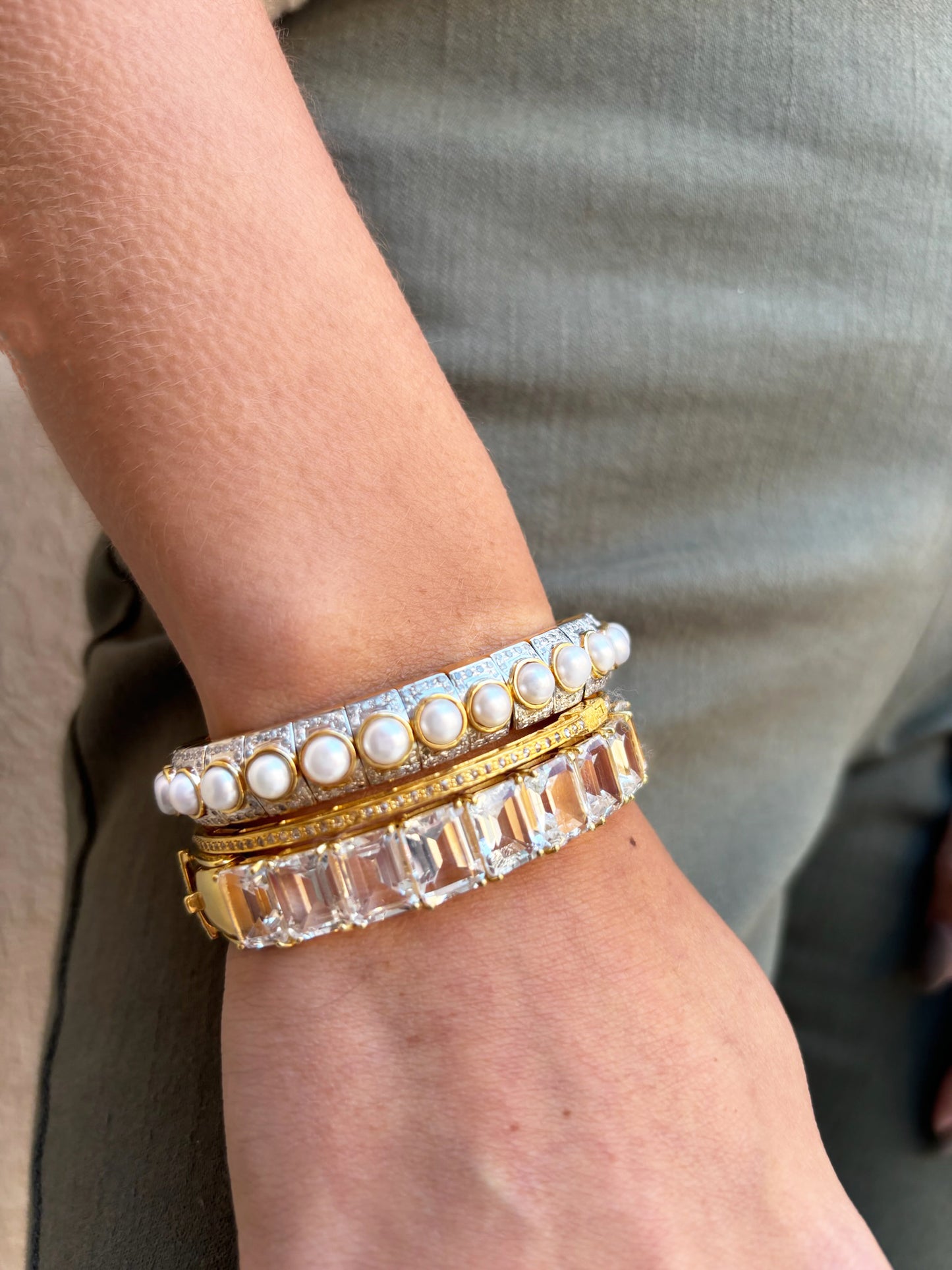 The Woods Fine Jewelry Diamond and Pearl Cuff