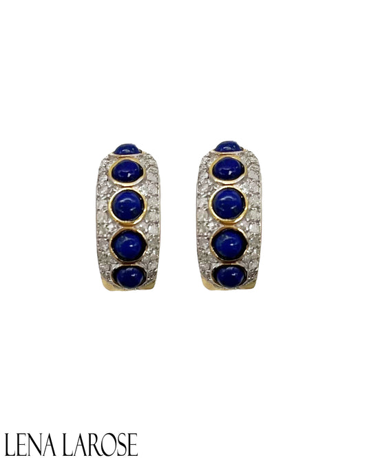 The Woods Fine Jewelry Sapphire and Diamond Hoops