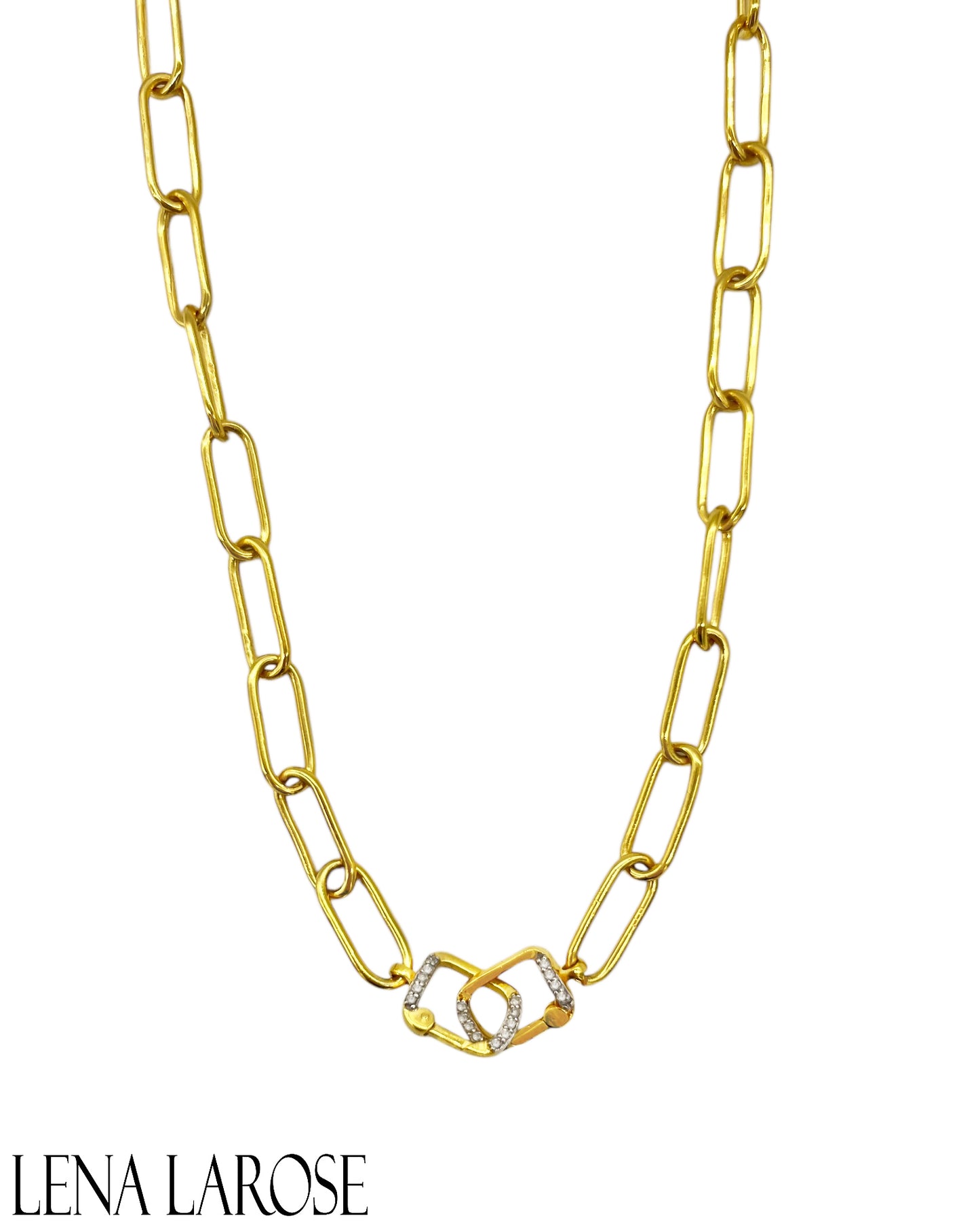 The Woods Brass Paperclip Chain 17"