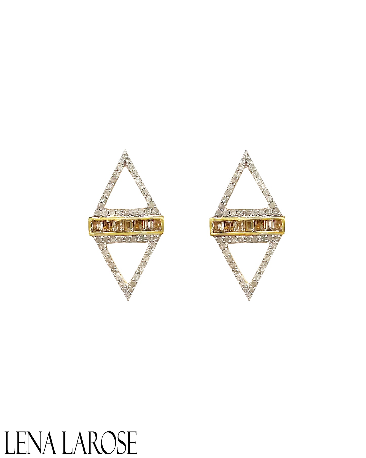 The Woods Mirrored Triangle Diamond Studs