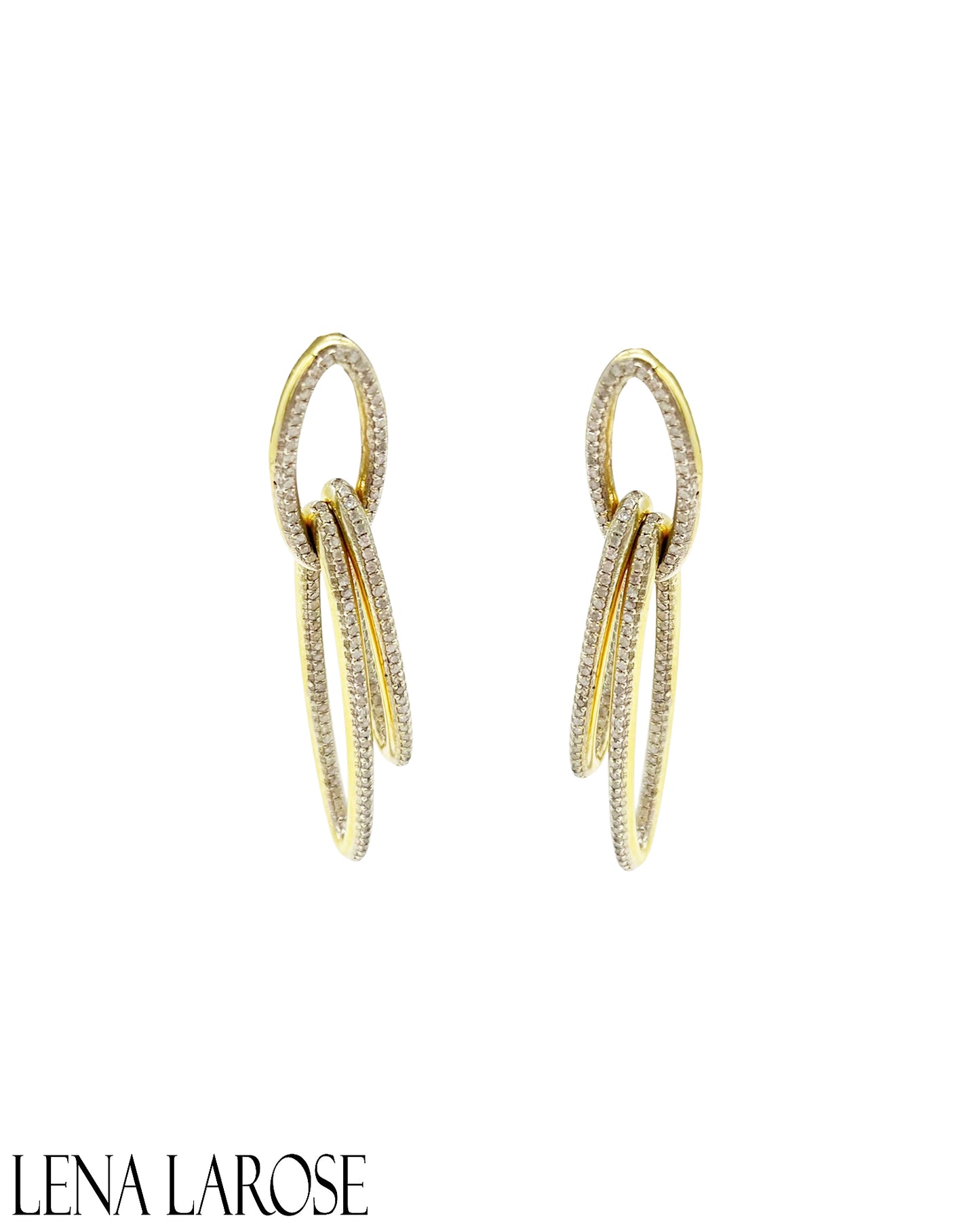 The Woods Double Oval Drop Earrings