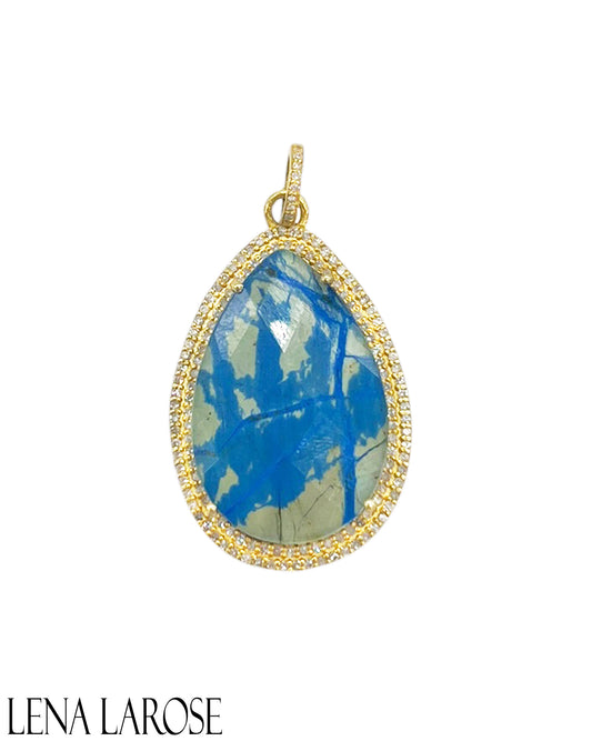 The Woods Faceted Azurite Teardrop Pendant