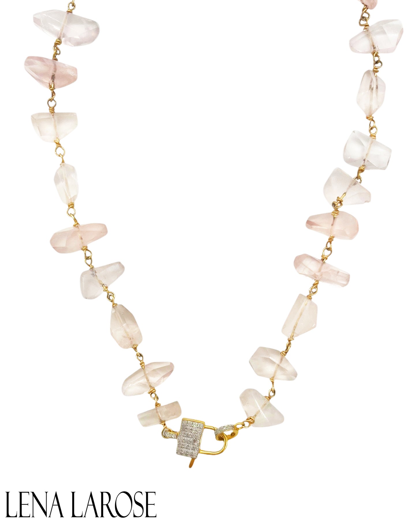 The Woods Fine Jewelry Rose Quartz Chain 17"