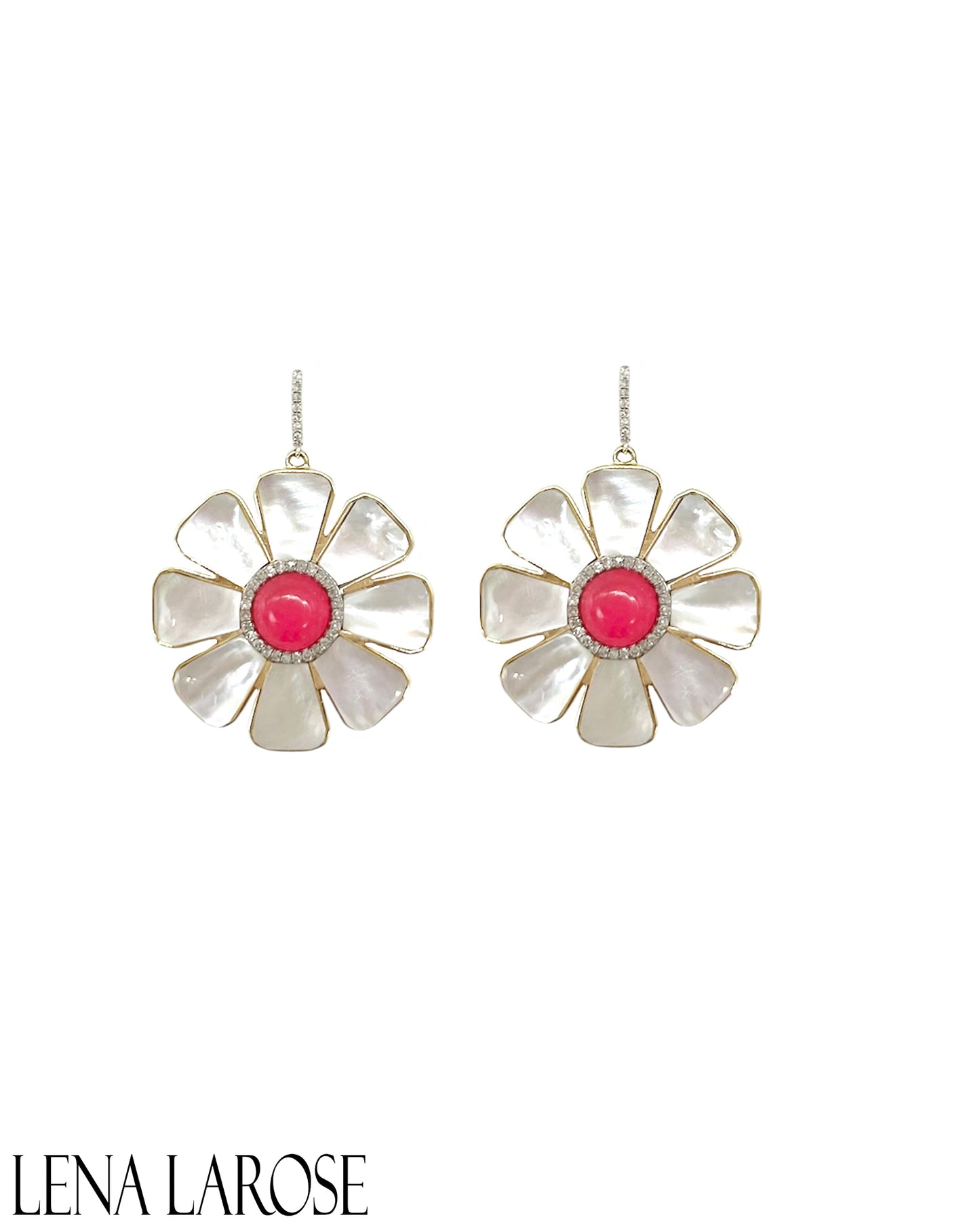 TRUNKSHOW The Woods Fine Jewelry MOP Flower Earrings