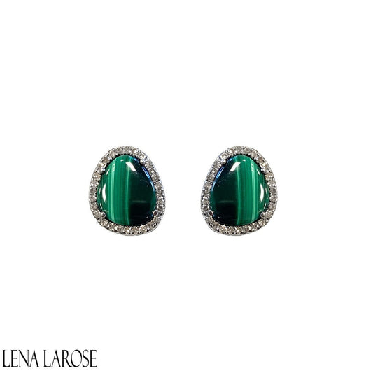 Vintage La Rose Organic Malachite Studs