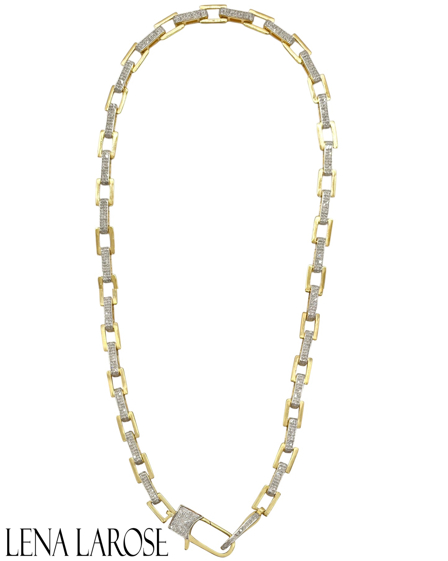 The Woods Pave Brass Chain 17.5"