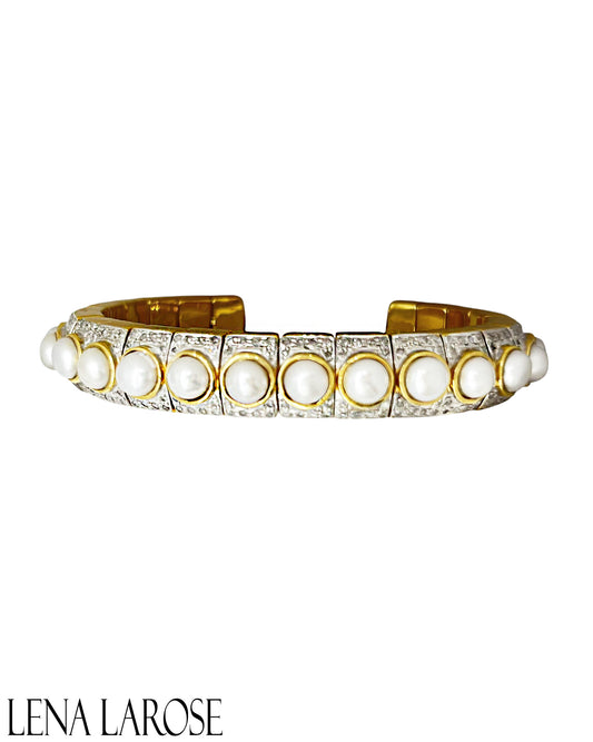 The Woods Fine Jewelry Diamond and Pearl Cuff