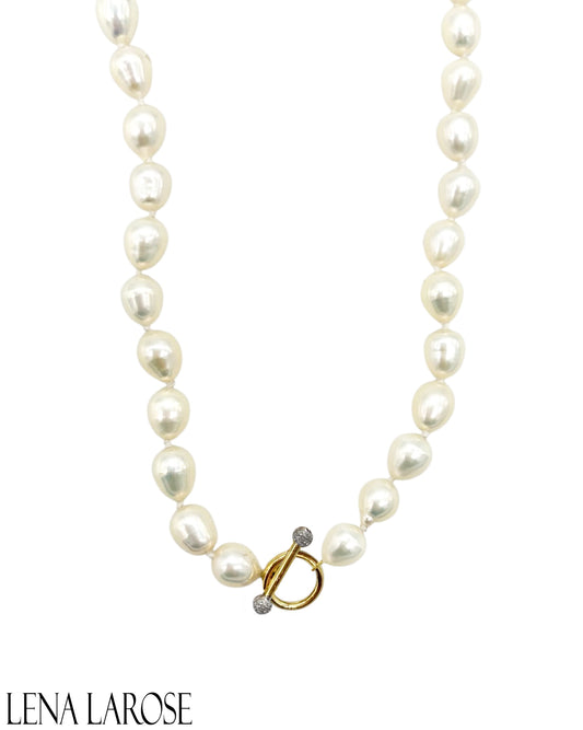 The Woods Diamond Pearl Toggle Chain