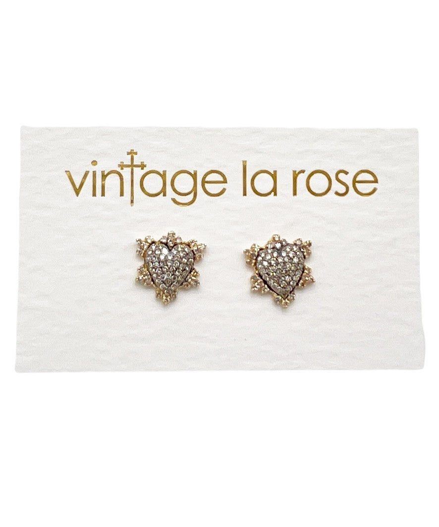 Sample Sale 14k Gold/Sterling Heart Studs