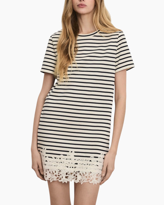 Veronica Beard Rhue Lace-Hem Mini Dress